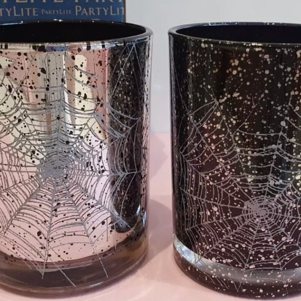 Spider Web Tealight Pair - Partylite NIB